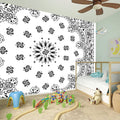 White Paisley Bandana Print Wall Sticker
