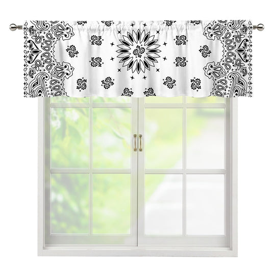 White Paisley Bandana Print Window Valance