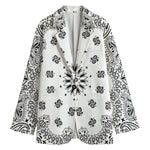 White Paisley Bandana Print Women's Blazer