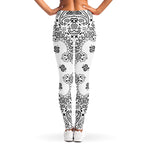 White Paisley Bandana Print Women's Leggings