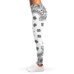 White Paisley Bandana Print Women's Leggings
