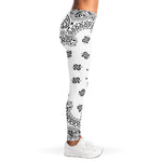 White Paisley Bandana Print Women's Leggings