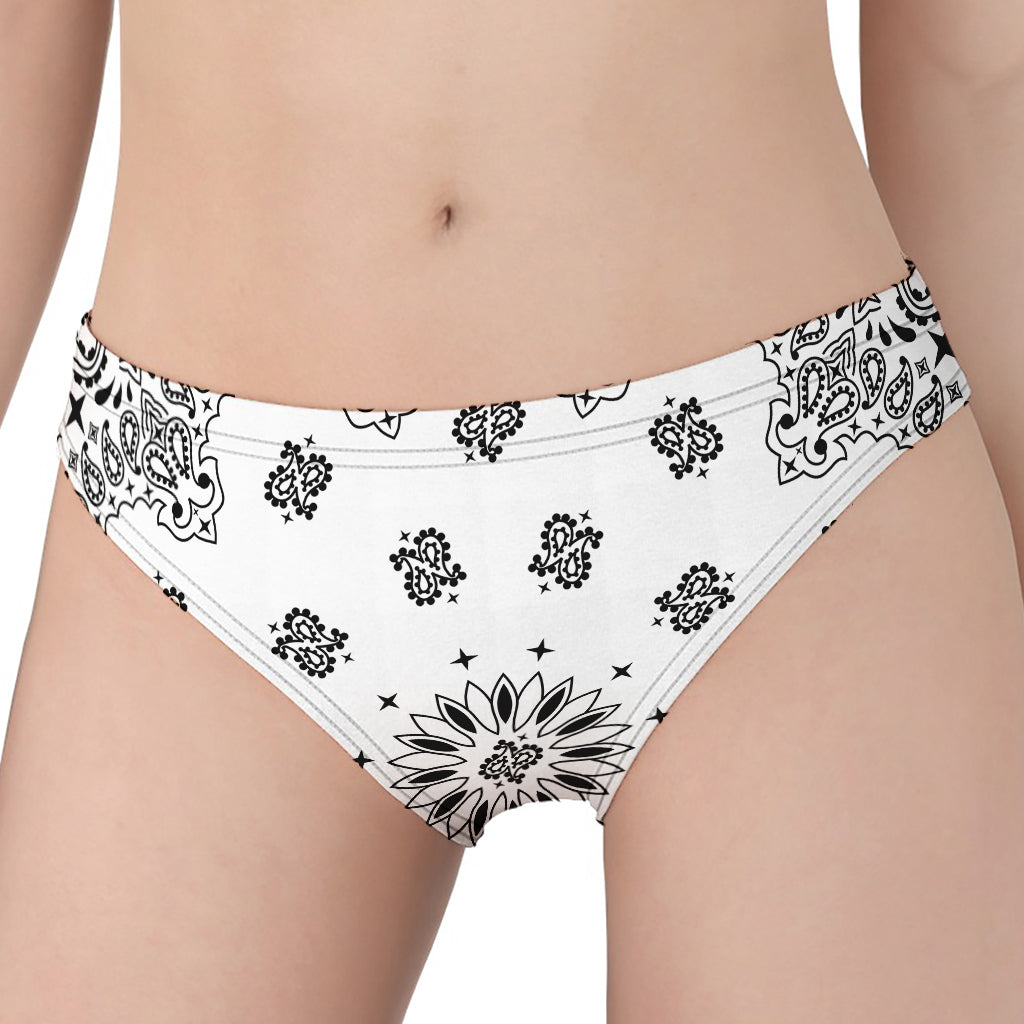 White Paisley Bandana Print Women's Panties