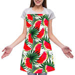 White Palm Leaf Watermelon Pattern Print Adjustable Apron