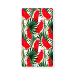 White Palm Leaf Watermelon Pattern Print Baby Crib Sheet