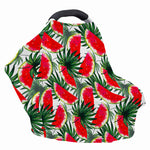 White Palm Leaf Watermelon Pattern Print Baby Seat Cover