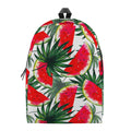 White Palm Leaf Watermelon Pattern Print School Backpack