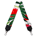 White Palm Leaf Watermelon Pattern Print Bag Strap