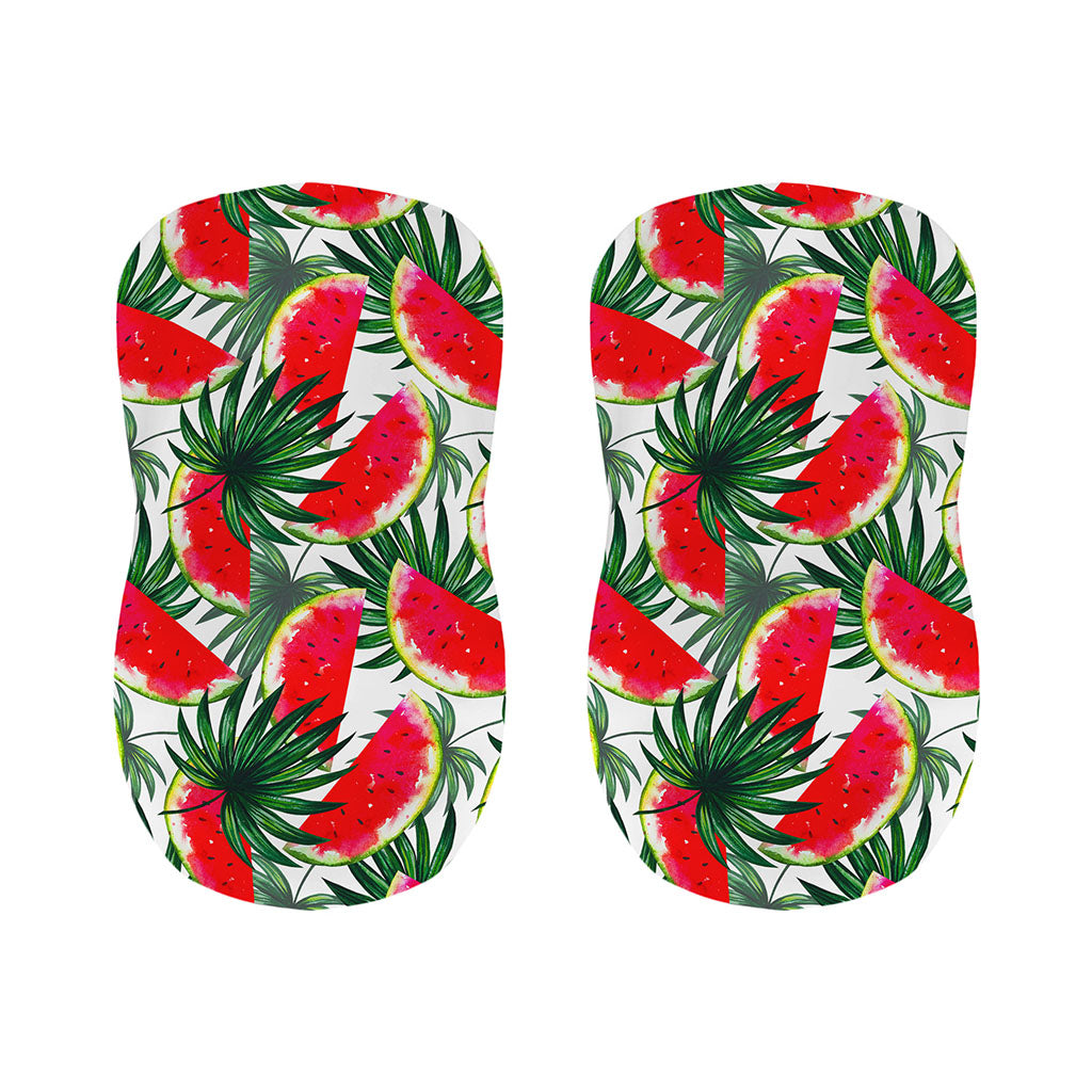White Palm Leaf Watermelon Pattern Print Bar Stool Covers
