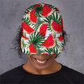 White Palm Leaf Watermelon Pattern Print Baseball Cap