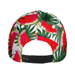 White Palm Leaf Watermelon Pattern Print Baseball Cap