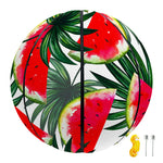White Palm Leaf Watermelon Pattern Print Basketball