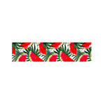 White Palm Leaf Watermelon Pattern Print Bed Runner