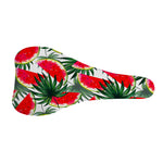 White Palm Leaf Watermelon Pattern Print Bicycle Seat Cover