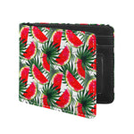 White Palm Leaf Watermelon Pattern Print Bifold Wallet