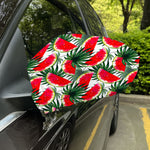 White Palm Leaf Watermelon Pattern Print Car Side Mirror Covers