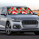 White Palm Leaf Watermelon Pattern Print Car Windshield Sun Shade