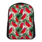 White Palm Leaf Watermelon Pattern Print Casual Backpack