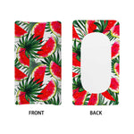 White Palm Leaf Watermelon Pattern Print Changing Pad Cover
