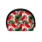 White Palm Leaf Watermelon Pattern Print Coin Purse