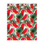 White Palm Leaf Watermelon Pattern Print Curtain
