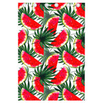 White Palm Leaf Watermelon Pattern Print Curtain