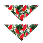 White Palm Leaf Watermelon Pattern Print Dog Bandana