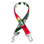 White Palm Leaf Watermelon Pattern Print Dog Seat Belt