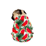 White Palm Leaf Watermelon Pattern Print Dog Zip Up Jacket