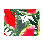 White Palm Leaf Watermelon Pattern Print Drum Lamp Shade