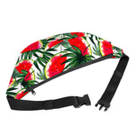 White Palm Leaf Watermelon Pattern Print Fanny Pack