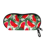 White Palm Leaf Watermelon Pattern Print Glasses Case