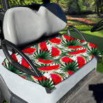 White Palm Leaf Watermelon Pattern Print Golf Cart Seat Cover