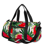 White Palm Leaf Watermelon Pattern Print Gym Bag