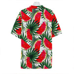 White Palm Leaf Watermelon Pattern Print Hawaiian Shirt