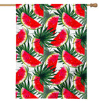 White Palm Leaf Watermelon Pattern Print House Flag