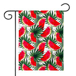 White Palm Leaf Watermelon Pattern Print House Flag