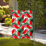 White Palm Leaf Watermelon Pattern Print House Flag