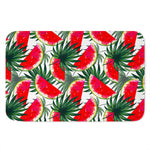 White Palm Leaf Watermelon Pattern Print Indoor Door Mat