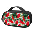 White Palm Leaf Watermelon Pattern Print Portable Cooler Travel Case