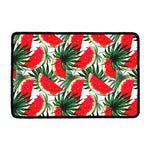 White Palm Leaf Watermelon Pattern Print Kitchen Mat
