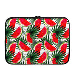 White Palm Leaf Watermelon Pattern Print Laptop Sleeve