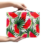 White Palm Leaf Watermelon Pattern Print Leather Bible Cover