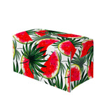 White Palm Leaf Watermelon Pattern Print Leather Tissue Box Cover