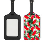 White Palm Leaf Watermelon Pattern Print Luggage Tag