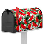 White Palm Leaf Watermelon Pattern Print Mailbox Cover