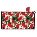 White Palm Leaf Watermelon Pattern Print Mailbox Cover