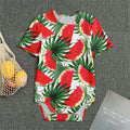 White Palm Leaf Watermelon Pattern Print Men's Bodysuit