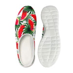 White Palm Leaf Watermelon Pattern Print Mesh Casual Shoes