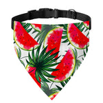 White Palm Leaf Watermelon Pattern Print Over The Collar Dog Bandana